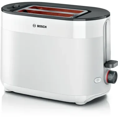 Bosch TAT2M121 kenyérpirító, fehér, kiolvasztás, melegítés, 950 w