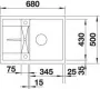 METRA 45S COMPACT EXC. NÉLK. FEHÉR Beépítési méretrajz