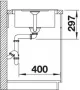 METRA 45S COMPACT EXC. NÉLK. ANTRACIT Beépítési méretrajz