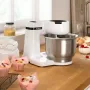 Bosch MUMS2EW40 konyhai robotgép, fehér, 3d-s keverés, dagasztókar, keverőszár, habverő, 3 féle szeletelő és reszelőkorong, 700 w