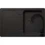 Schock Formhaus D-100S gránit mosogató + Kavus csaptelep szett (fekete) + ajándék fekete szűrőkosár, 45 cm-es szekrénybe építhető, cristalite mosogatótálca + csepegtető