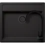 Schock Nemo N-100 gránit mosogató + Kavus csaptelep szett (fekete) + fekete szűrőkosár, 60 cm-es szekrénybe építhető, cristalite mosogatótálca