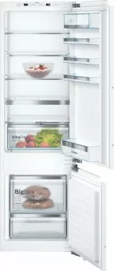 Bosch KIS87AFE0 beépíthető kombinált hűtőszekrény, 177,5 cm, 209 l/61 l, lowfrost, lapos zsanér, érintővezérlés, digitális kijelző, szuperhűtés