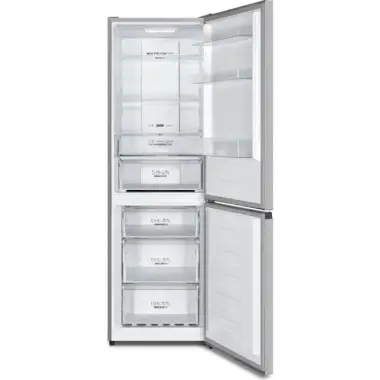 Gorenje NRK6192AS4 alulfagyasztós kombinált hűtőszekrény, szürke, nofrost, 186 cm, 207/97 l, multiflow, fastfreeze, freshzone, crispzone