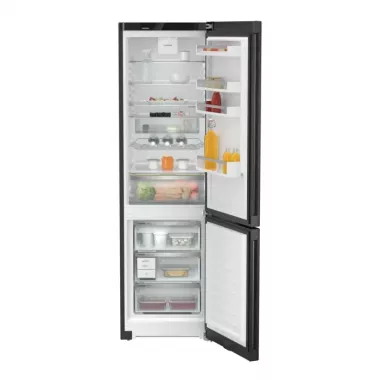 Liebherr CNbdd 5733 alulfagyasztós kombinált hűtőszekrény,fekete, 201,5cm, nofrost, duocooling, érintővezérlés, easytwist-ice, easyfresh, freshair szűrő, led