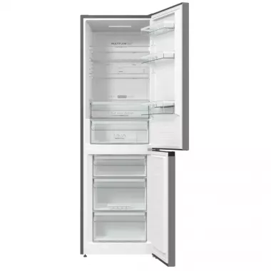 Gorenje NRK61CA2XL4Z alulfagyasztós kombinált hűtőszekrény, inoxlook, nofrost, 185 cm, 220/106 l, inverteres, multiflow, convertzone, adapttech